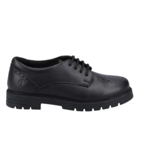 Hush Puppies Jayne Black Leather Lace Up School Shoe
