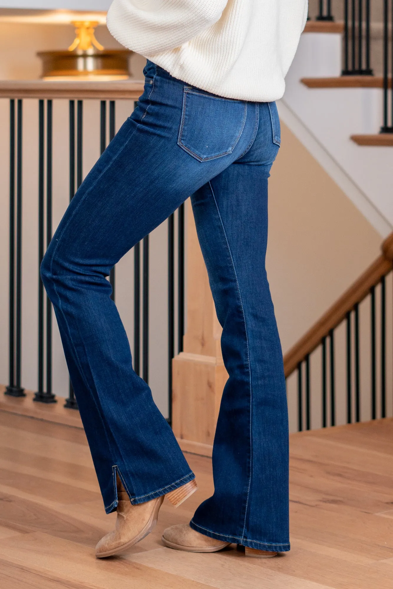 Jayce High Rise Split Hem Boot Cut