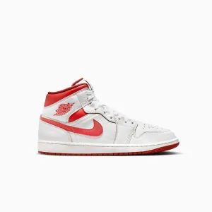 Kid's Air Jordan 1 Mid SE "White Dune Red" Pre School