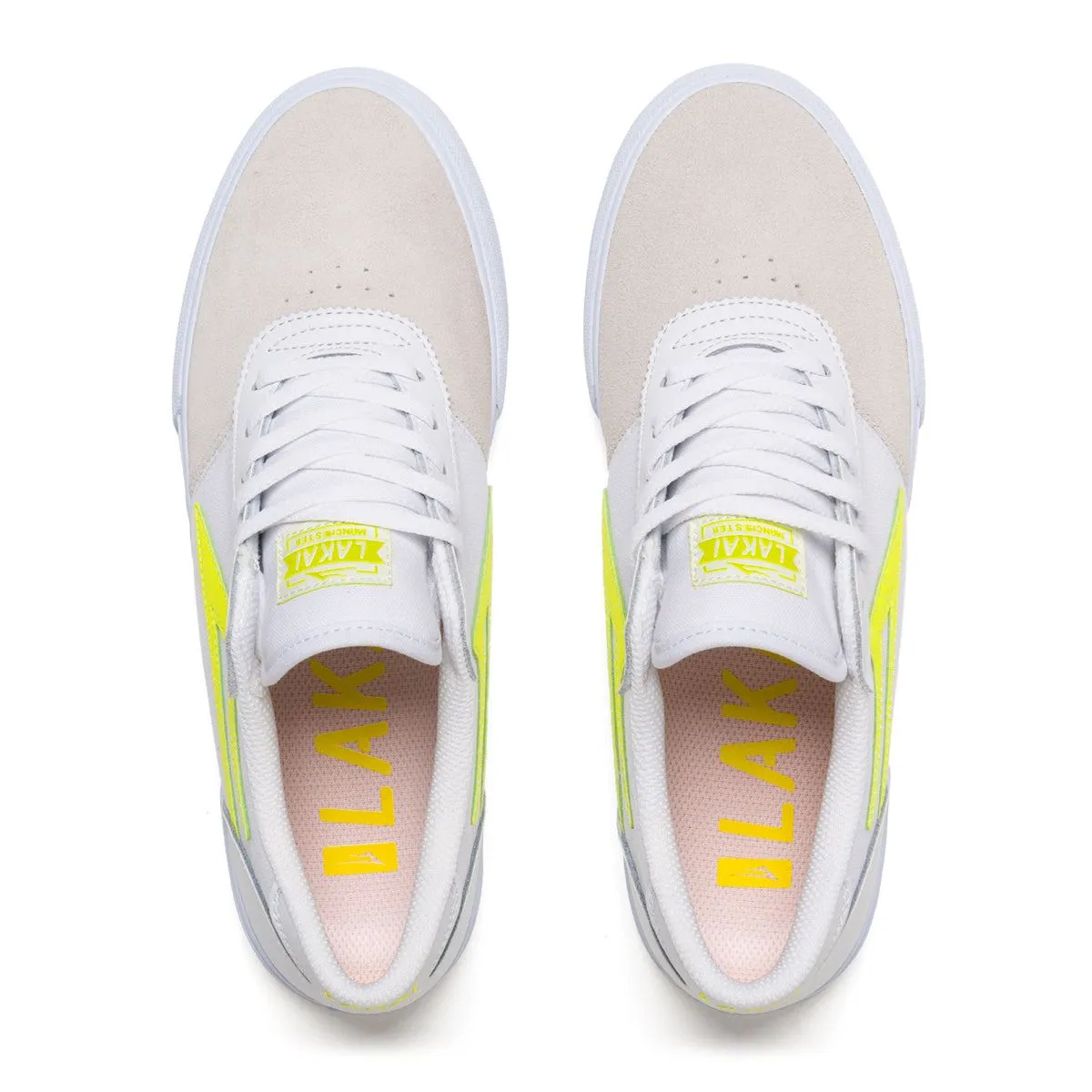 Lakai Manchester Skate Shoes - White/Neon