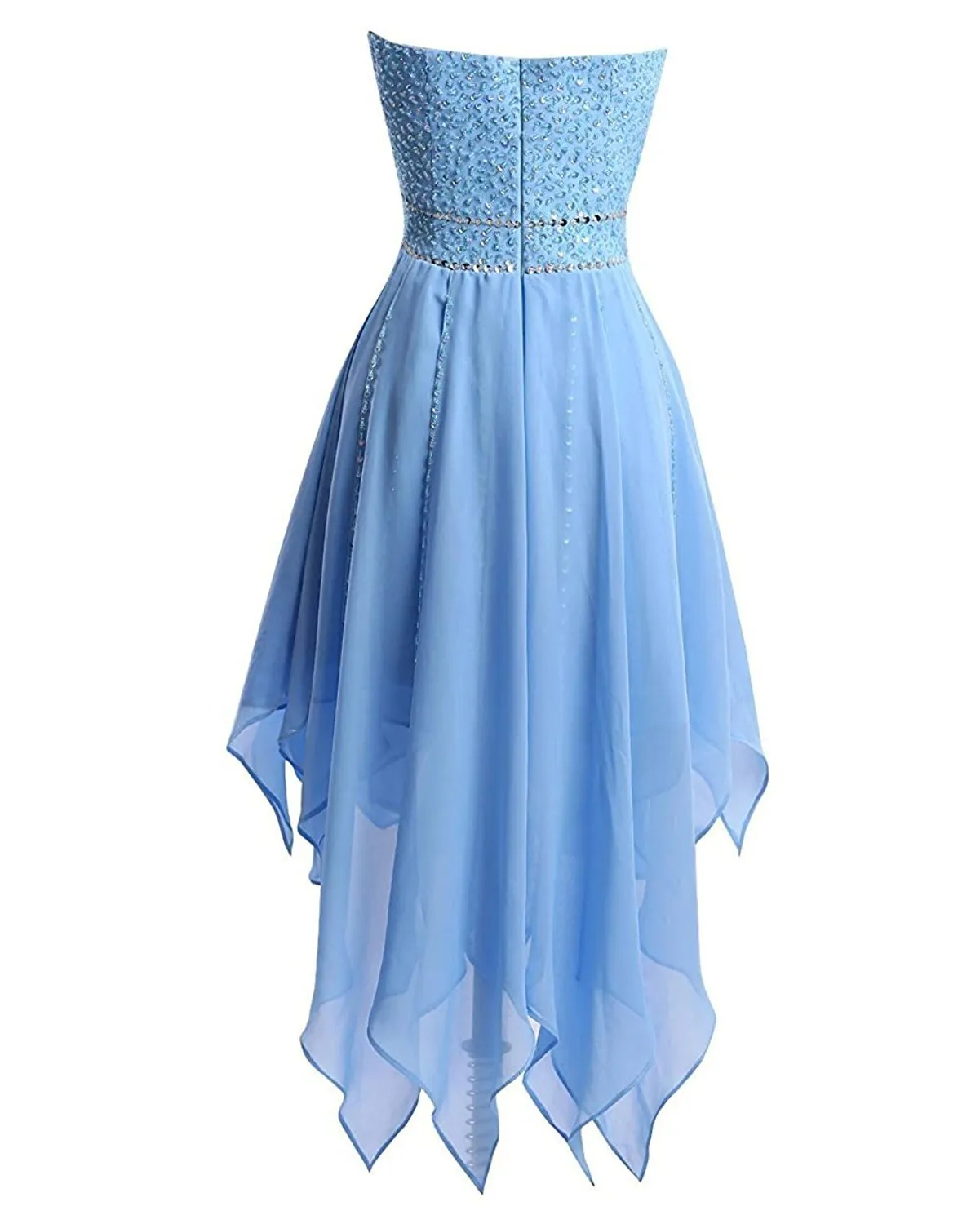 Light Blue Chiffon Layered Sweetheart High Low Homecoming Dress , Homecoming Dress 2018, Party Dress