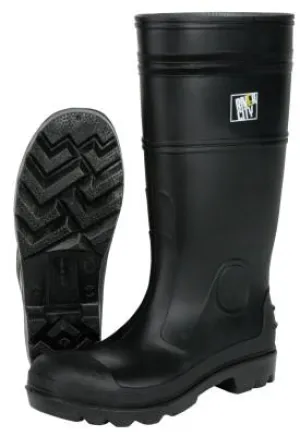 MCR Safety Plain Toe Boots, Size 8, 16 in H, PVC, Black, PBP1208