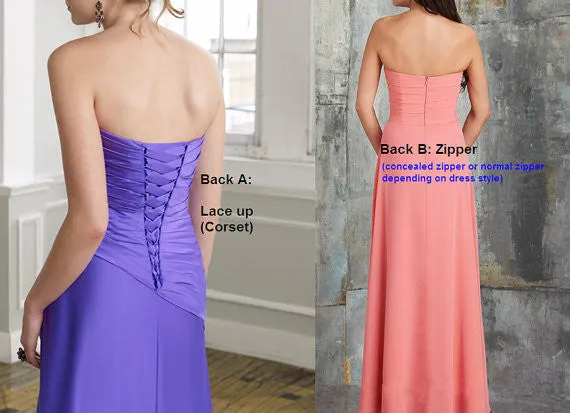 Navy V-Neckline Bridesmaids Dress Long A-line Long Lady Formal Dress (BM2348L)