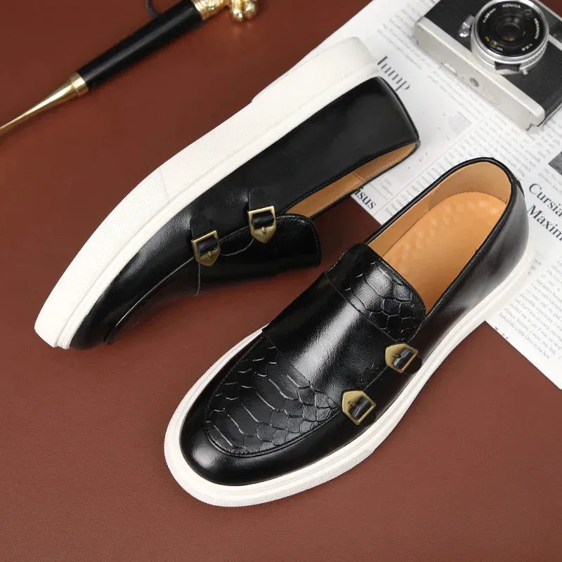 New Men's Slip On BLACK LOAFERS, Great Quality! Sz 9.5 Retails $154 