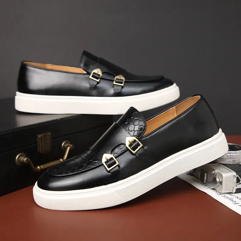 New Men's Slip On BLACK LOAFERS, Great Quality! Sz 9.5 Retails $154 