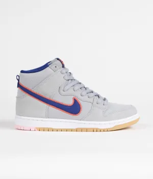 Nike SB Dunk High 'New York Mets' Premium Shoes - Cloud Grey / Rush Blue - Team Orange - White