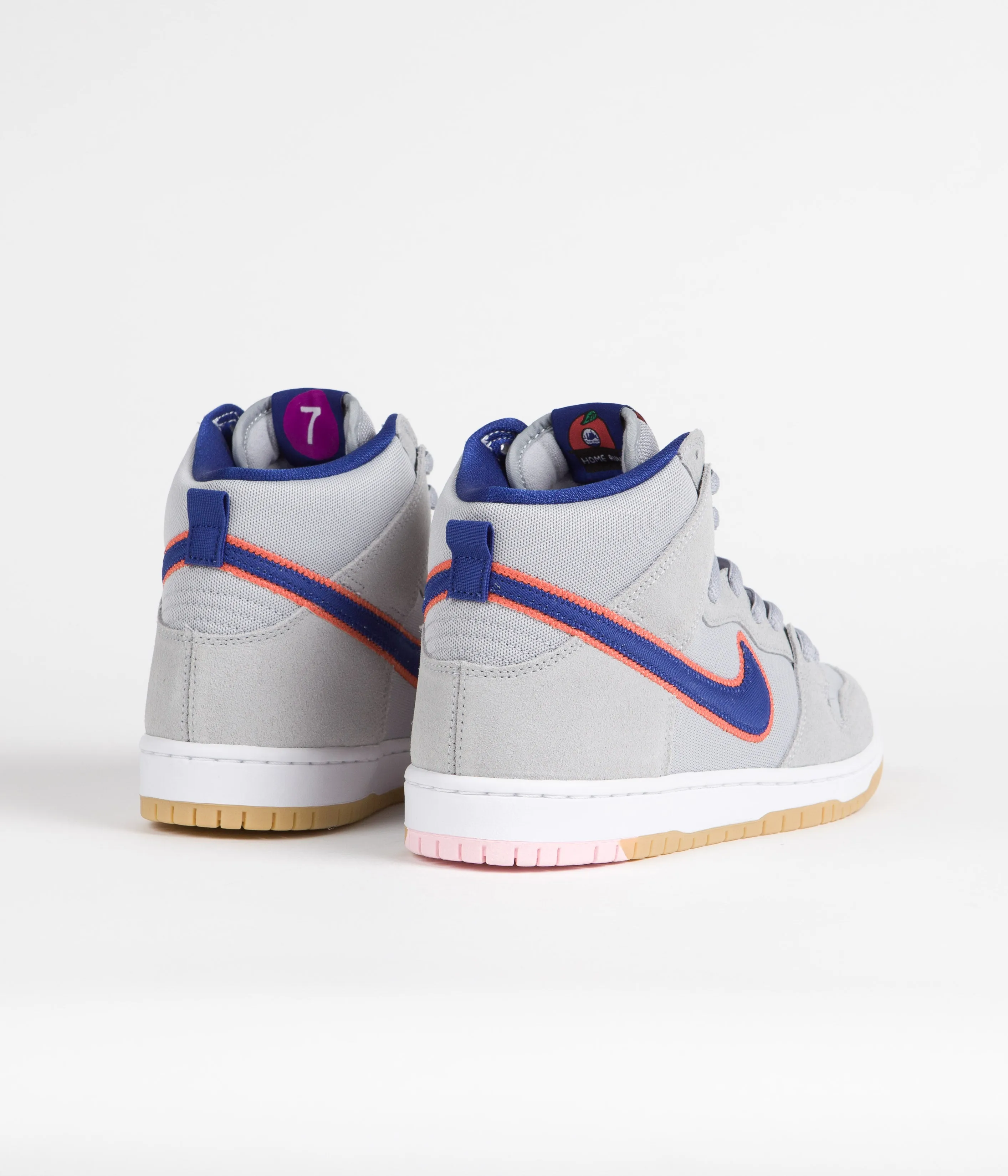 Nike SB Dunk High 'New York Mets' Premium Shoes - Cloud Grey / Rush Blue - Team Orange - White