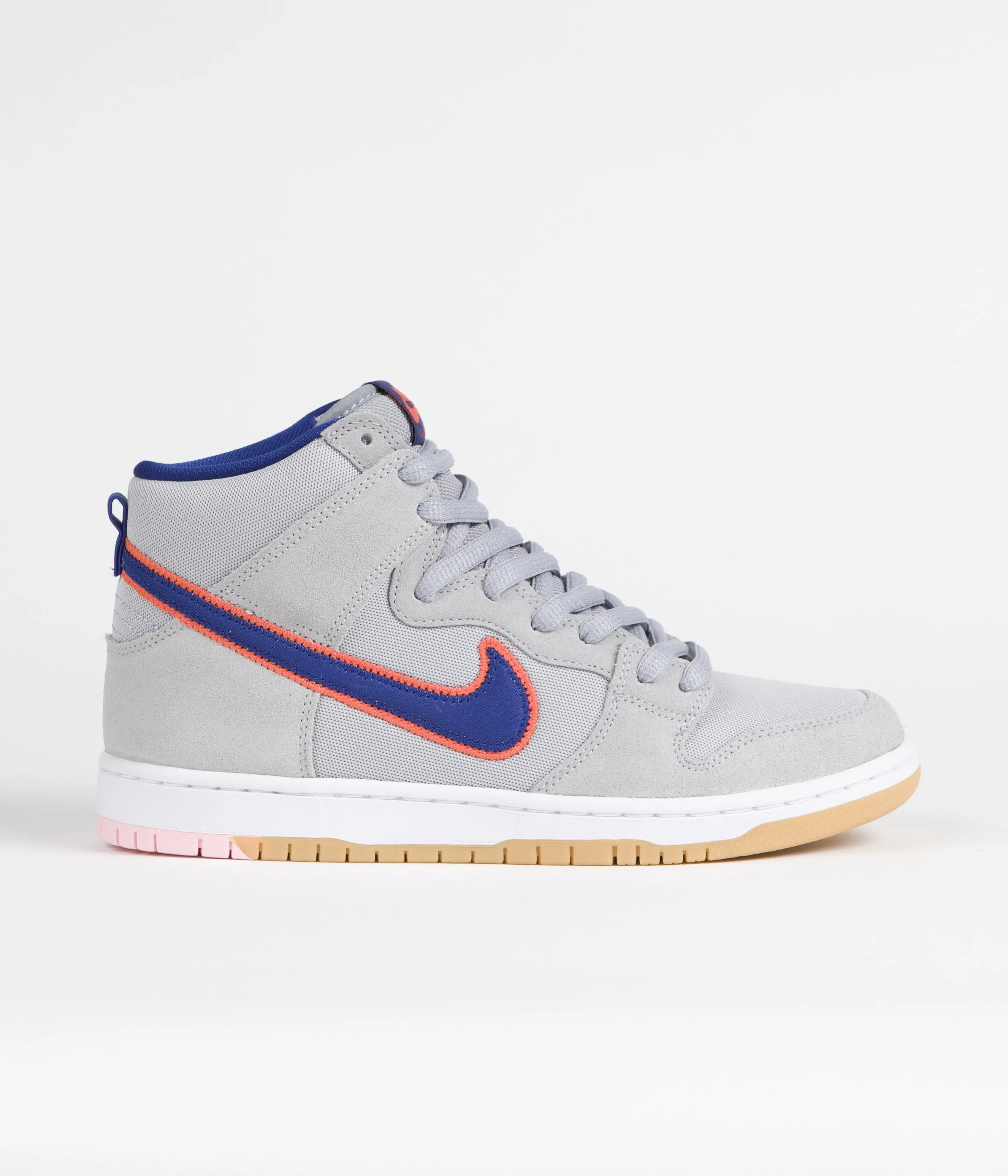 Nike SB Dunk High 'New York Mets' Premium Shoes - Cloud Grey / Rush Blue - Team Orange - White