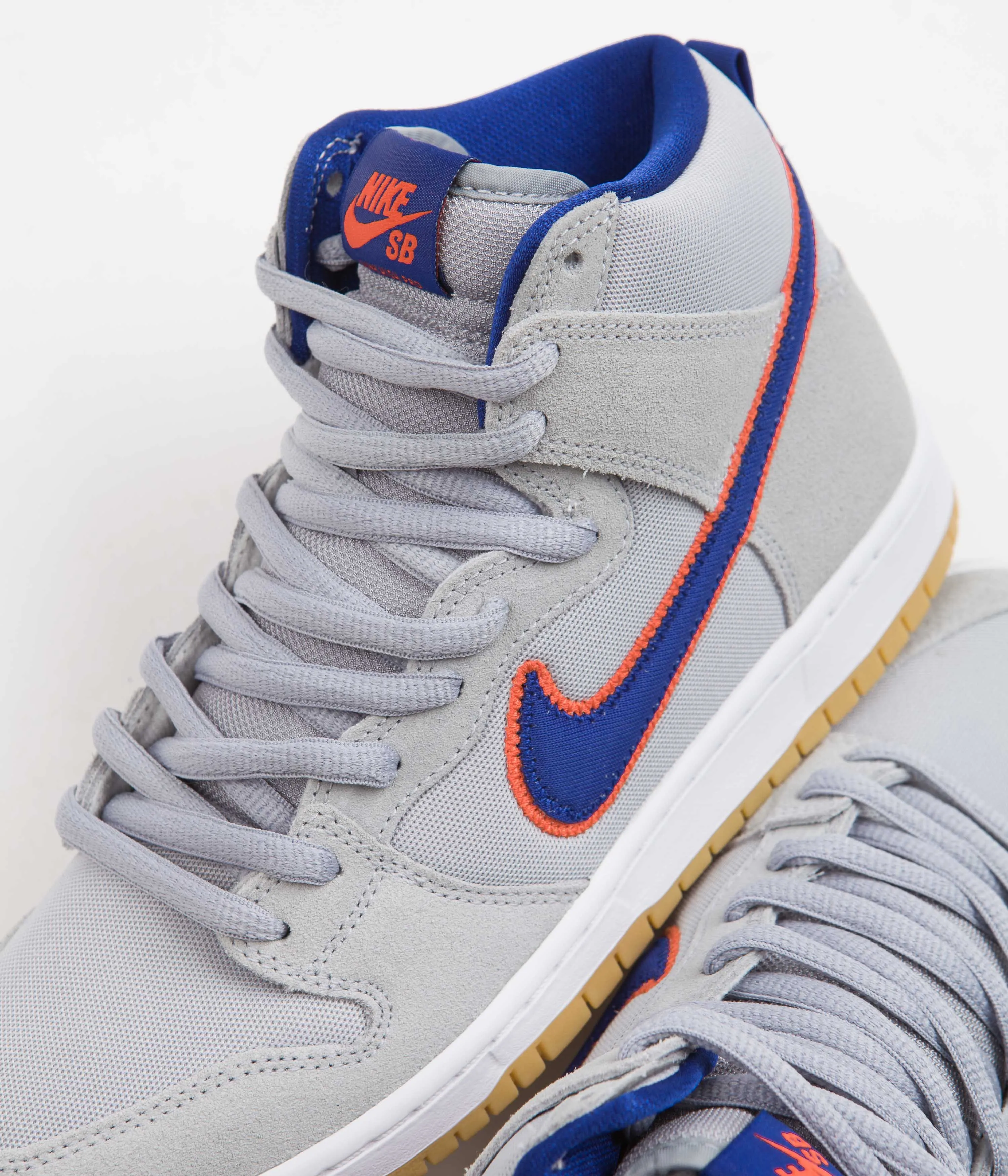 Nike SB Dunk High 'New York Mets' Premium Shoes - Cloud Grey / Rush Blue - Team Orange - White