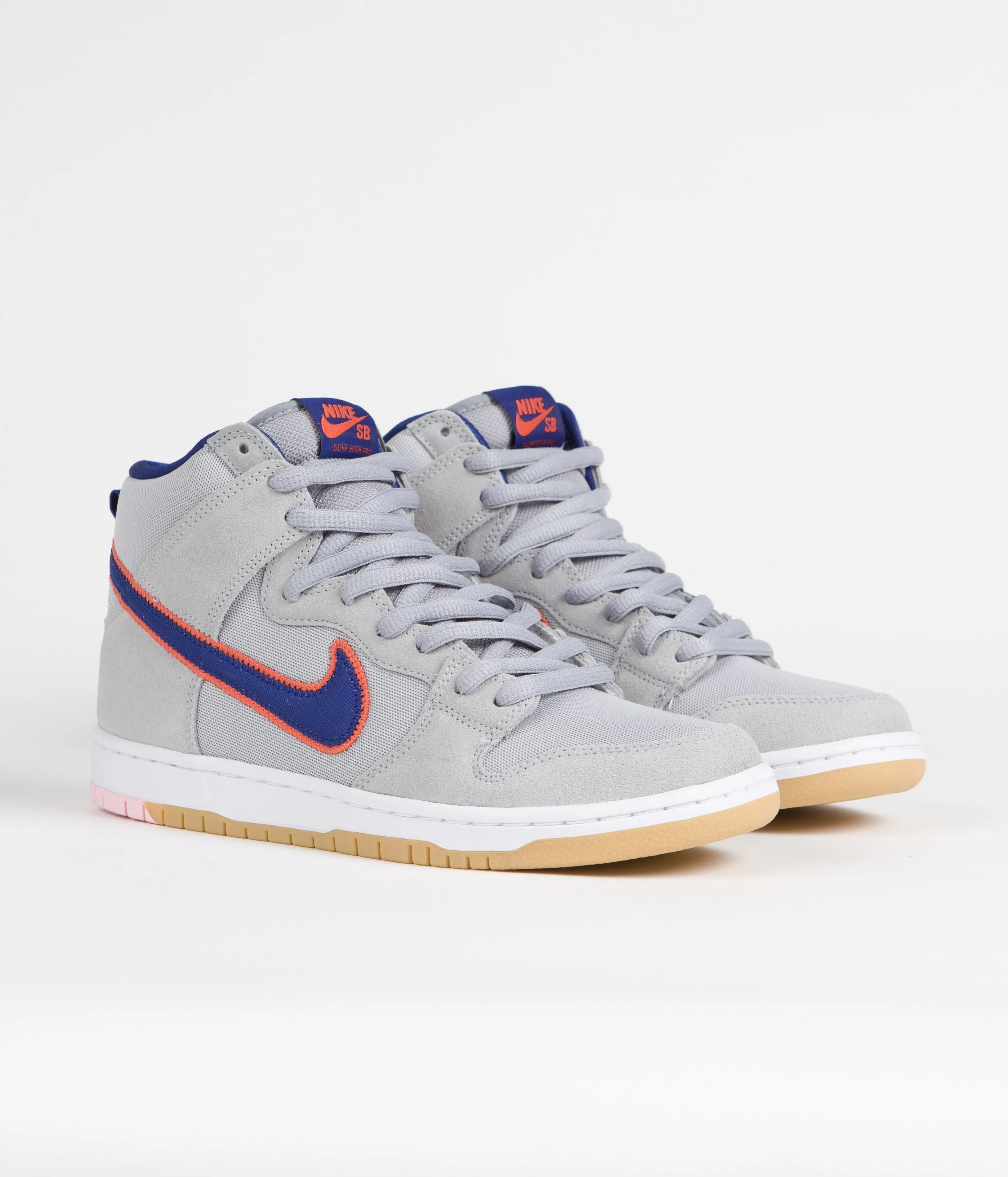 Nike SB Dunk High 'New York Mets' Premium Shoes - Cloud Grey / Rush Blue - Team Orange - White