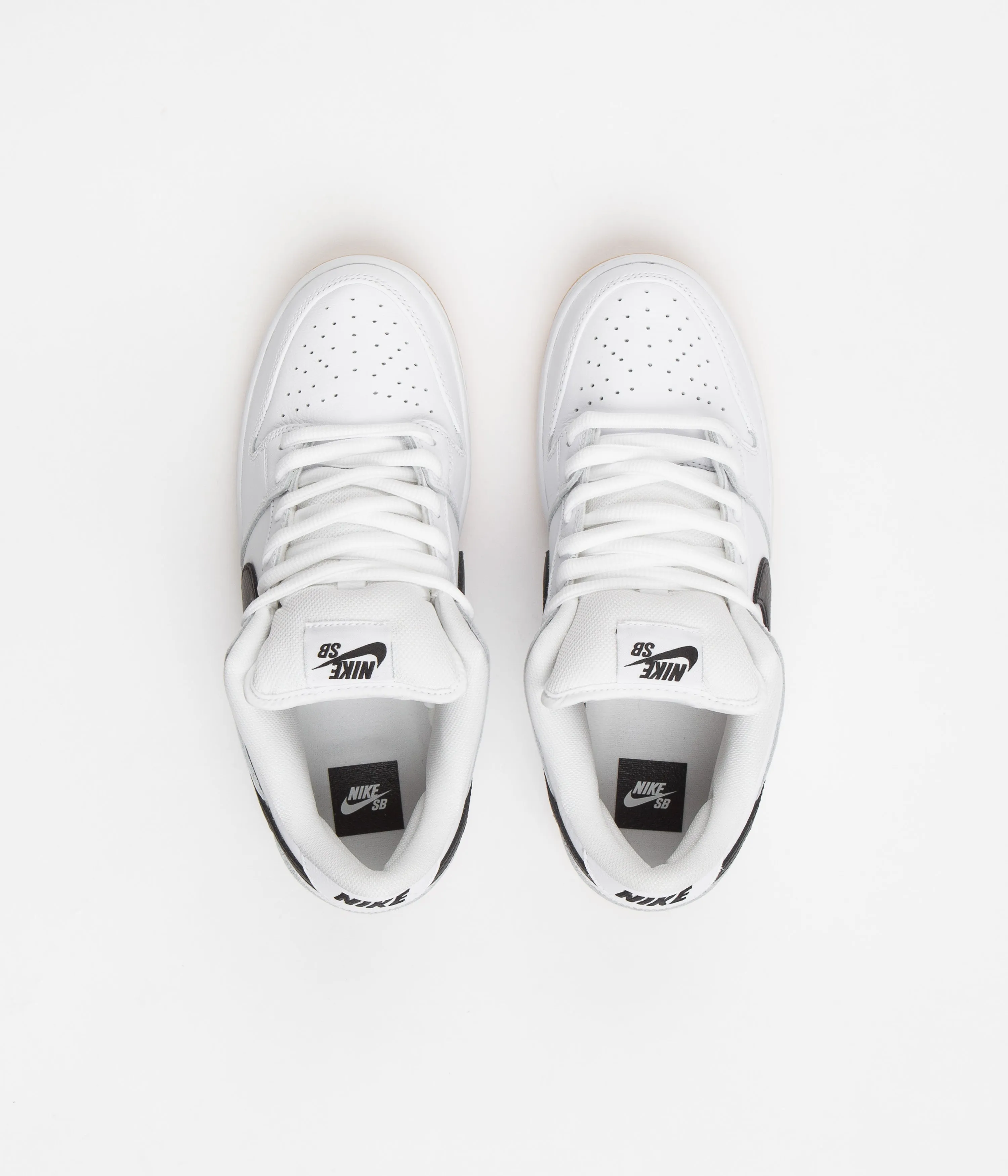 Nike SB Dunk Low Pro Shoes - White / Black - White - Gum Light Brown