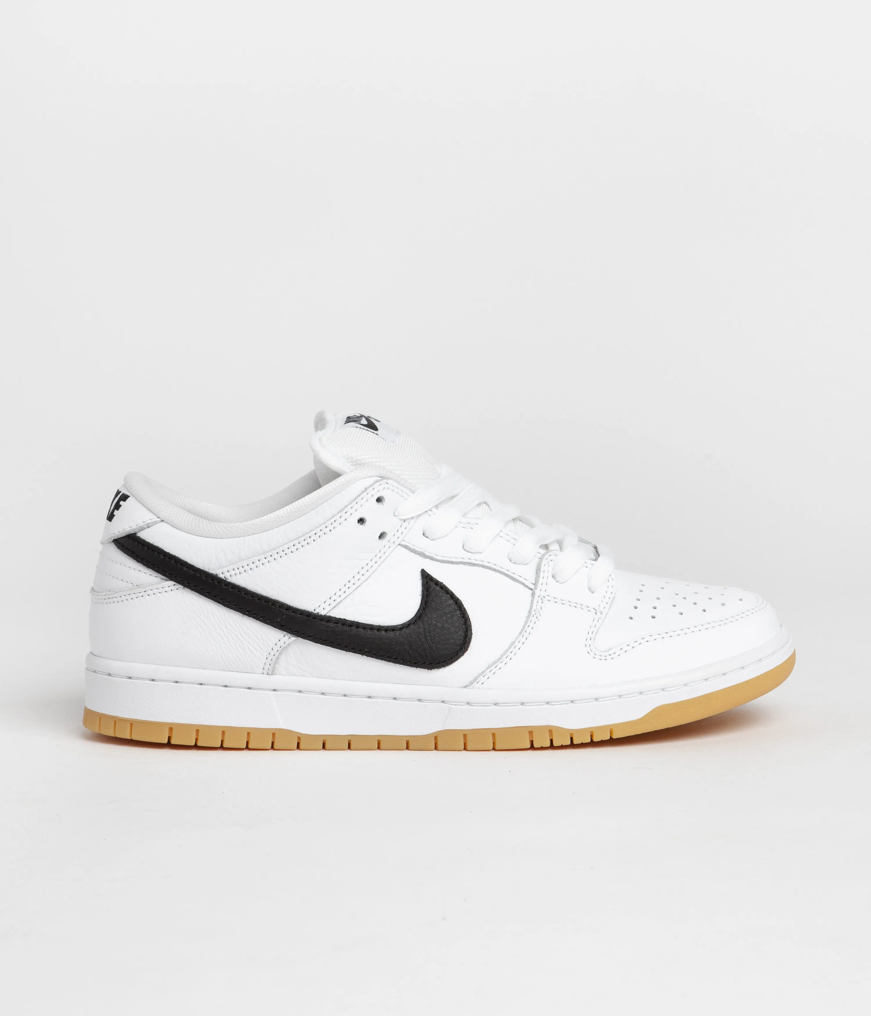 Nike SB Dunk Low Pro Shoes - White / Black - White - Gum Light Brown