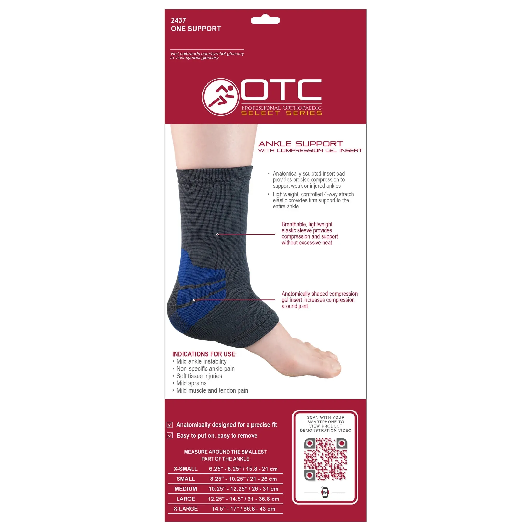 OTC ANKLE SUPPORT VISCO INSERT - 2437 - clearance