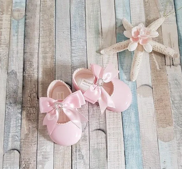 Pink Patent Soft Bottom Diamante Shoe