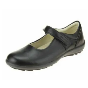 Primigi Mary Jane Riptape Black Leather School Shoe 6364100