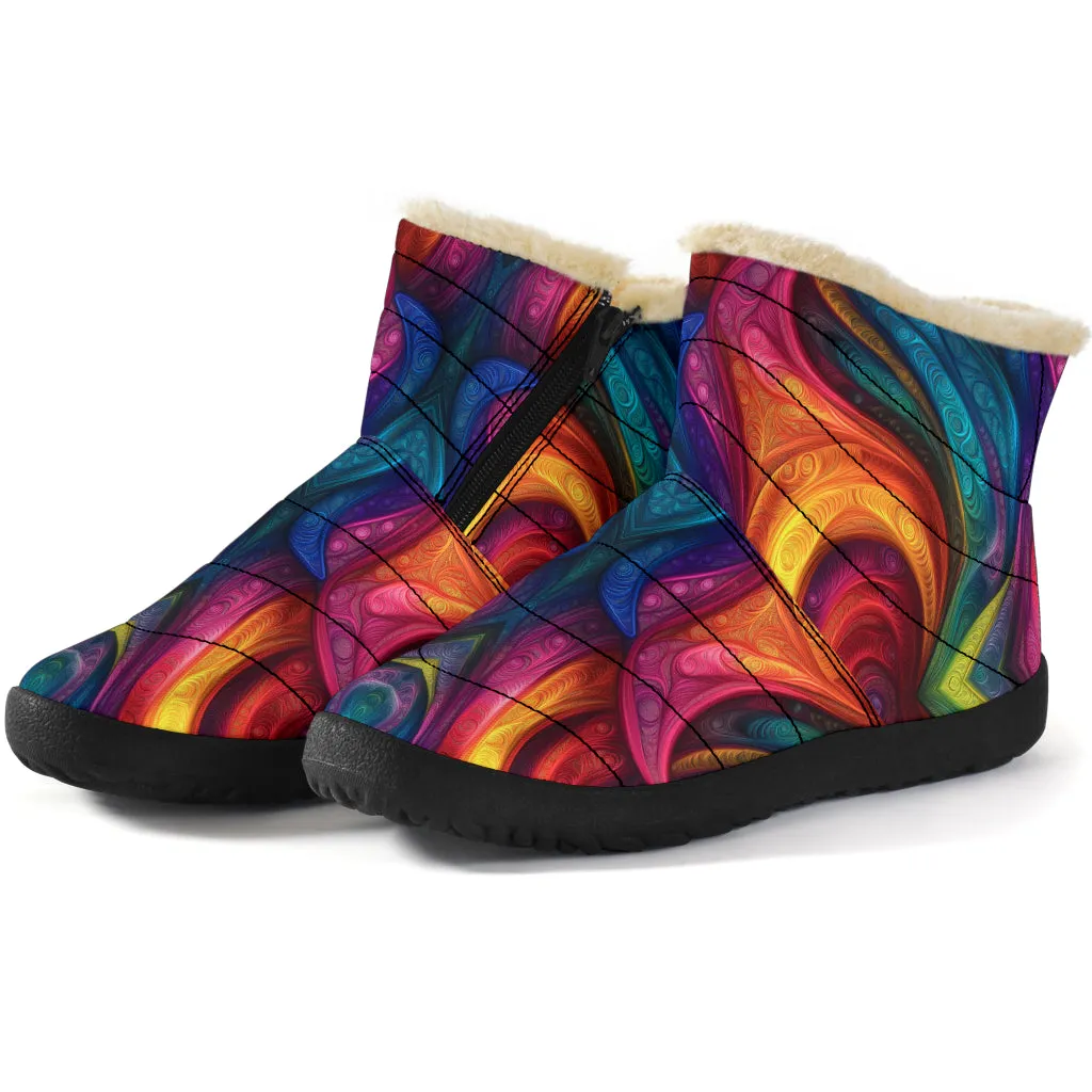 Rainbow Cozy Winter Boots