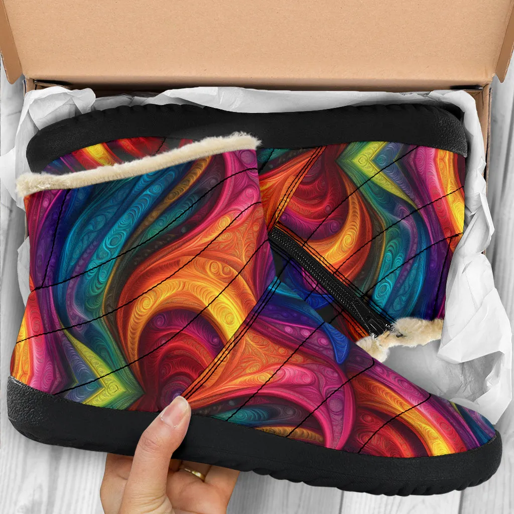 Rainbow Cozy Winter Boots