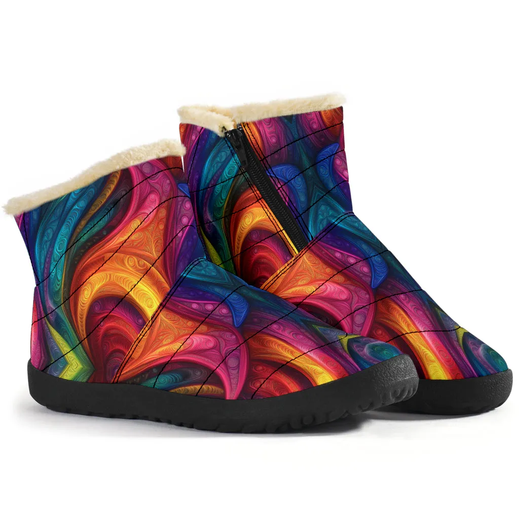 Rainbow Cozy Winter Boots