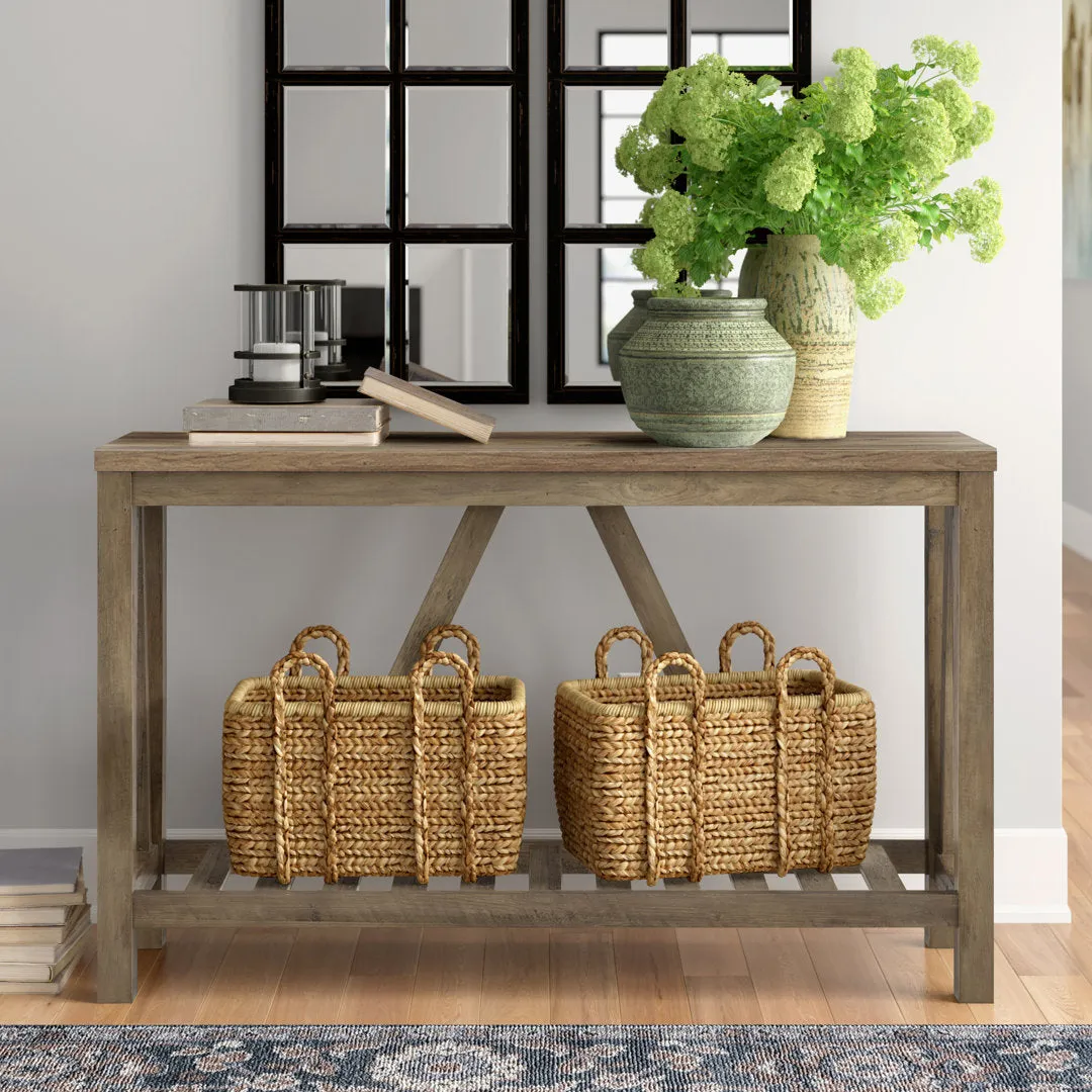 Rakira Modern Farmhouse Console Table Red Barrel Studio® Color: Rustic Oak