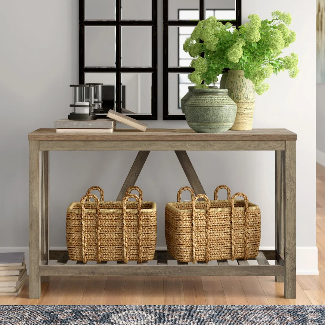 Rakira Modern Farmhouse Console Table Red Barrel Studio® Color: Rustic Oak