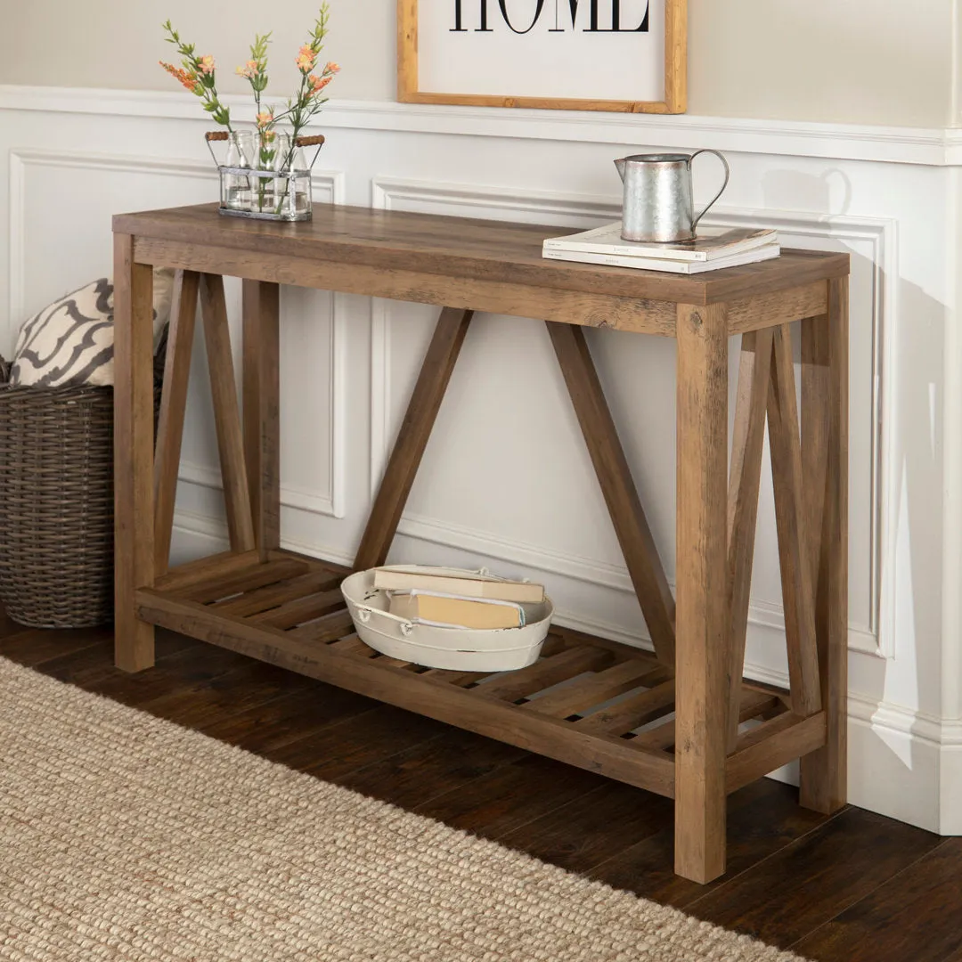 Rakira Modern Farmhouse Console Table Red Barrel Studio® Color: Rustic Oak