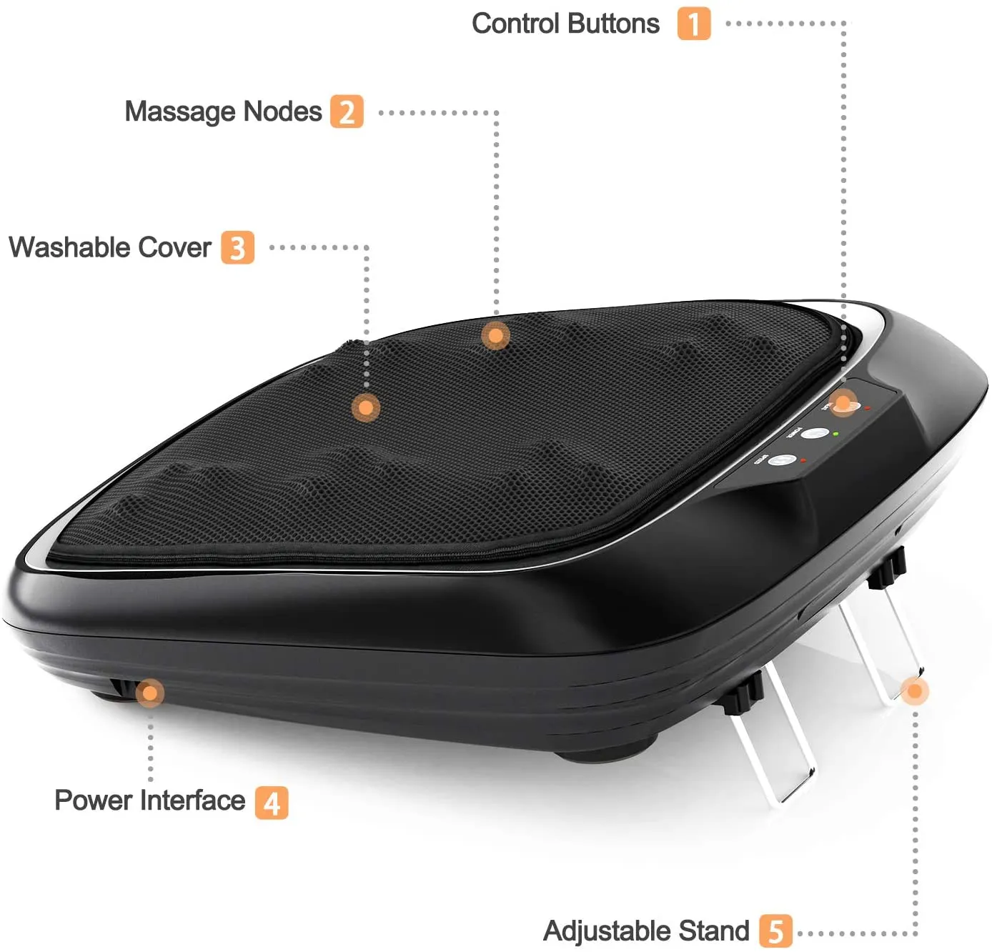 RENPHO Electric Shiatsu Foot Massager with Heat and Deep Kneading, Foot Massage Machine with Washable Cover for Plantar Fasciitis, Tired Feet, Foot Pain Relief