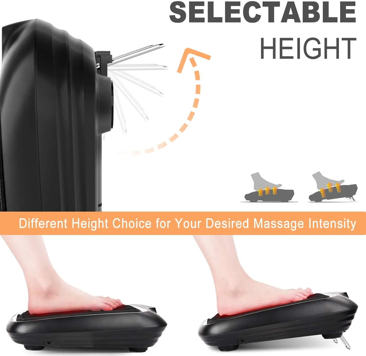 RENPHO Electric Shiatsu Foot Massager with Heat and Deep Kneading, Foot Massage Machine with Washable Cover for Plantar Fasciitis, Tired Feet, Foot Pain Relief