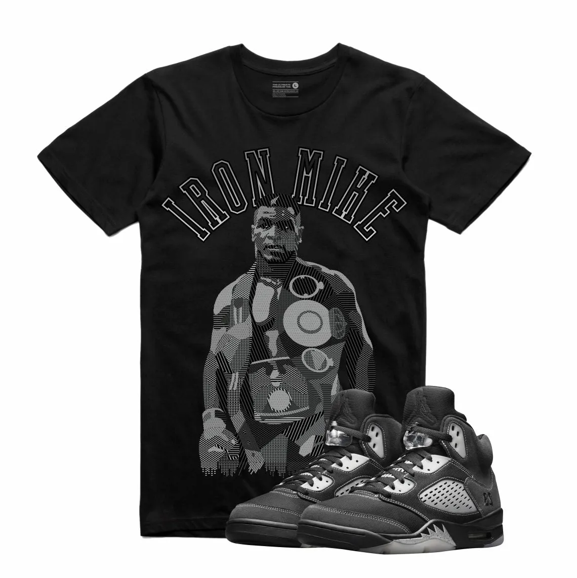 Retro Kings AJ5 ANTHRACITE IRON MIKE TEE BLACK