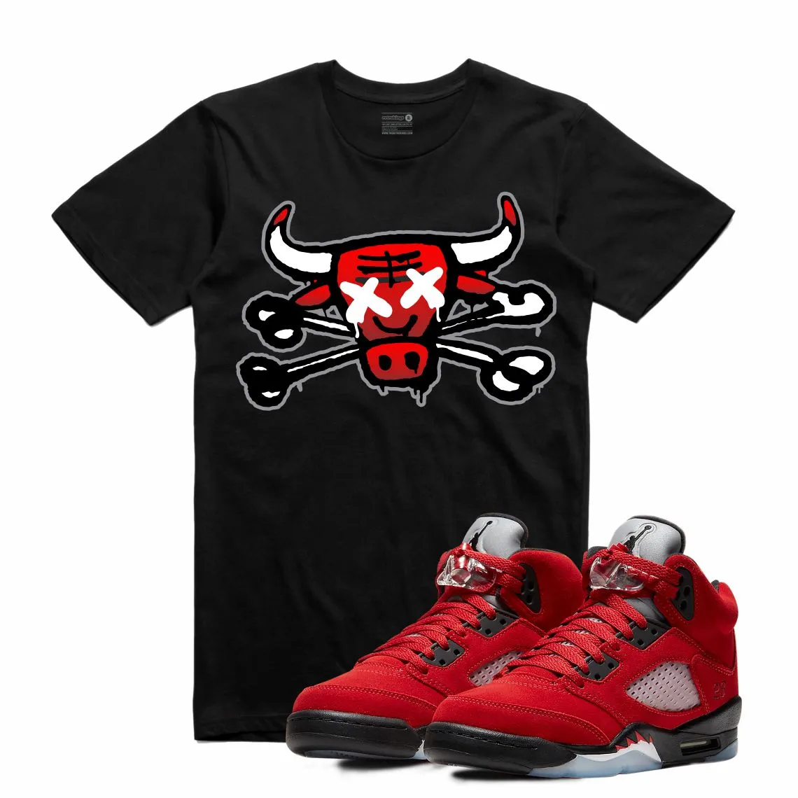 Retro Kings AJ5 TORO BRAVO BULLY BONES TEE BLACK