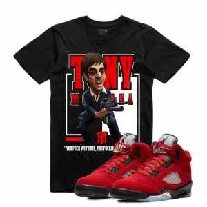Retro Kings AJ5 TORO BRAVO SCARFACE TOON TEE BLACK