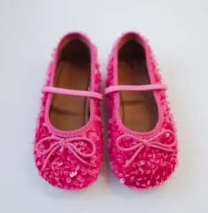 Sequin Ballet Flats - Pink