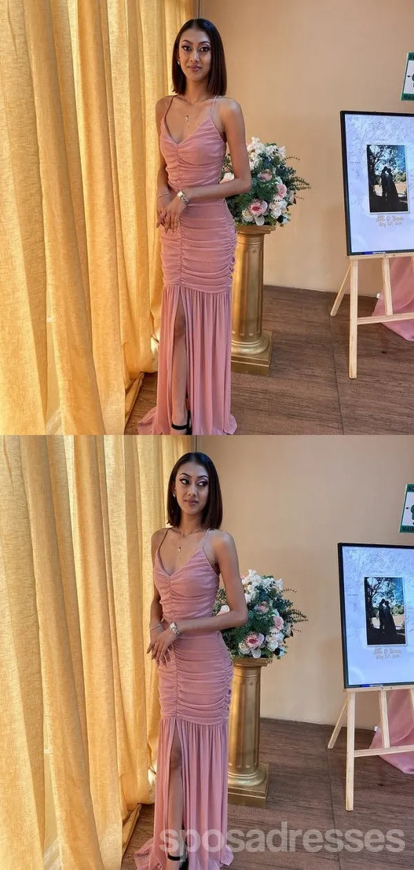 Sexy Pink Mermaid Spaghetti Straps Long Party Prom Dresses Ideas,Evening Gowns,13782