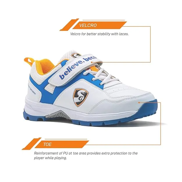 SG Century 6.0 Cricket Shoes (White/Blue)