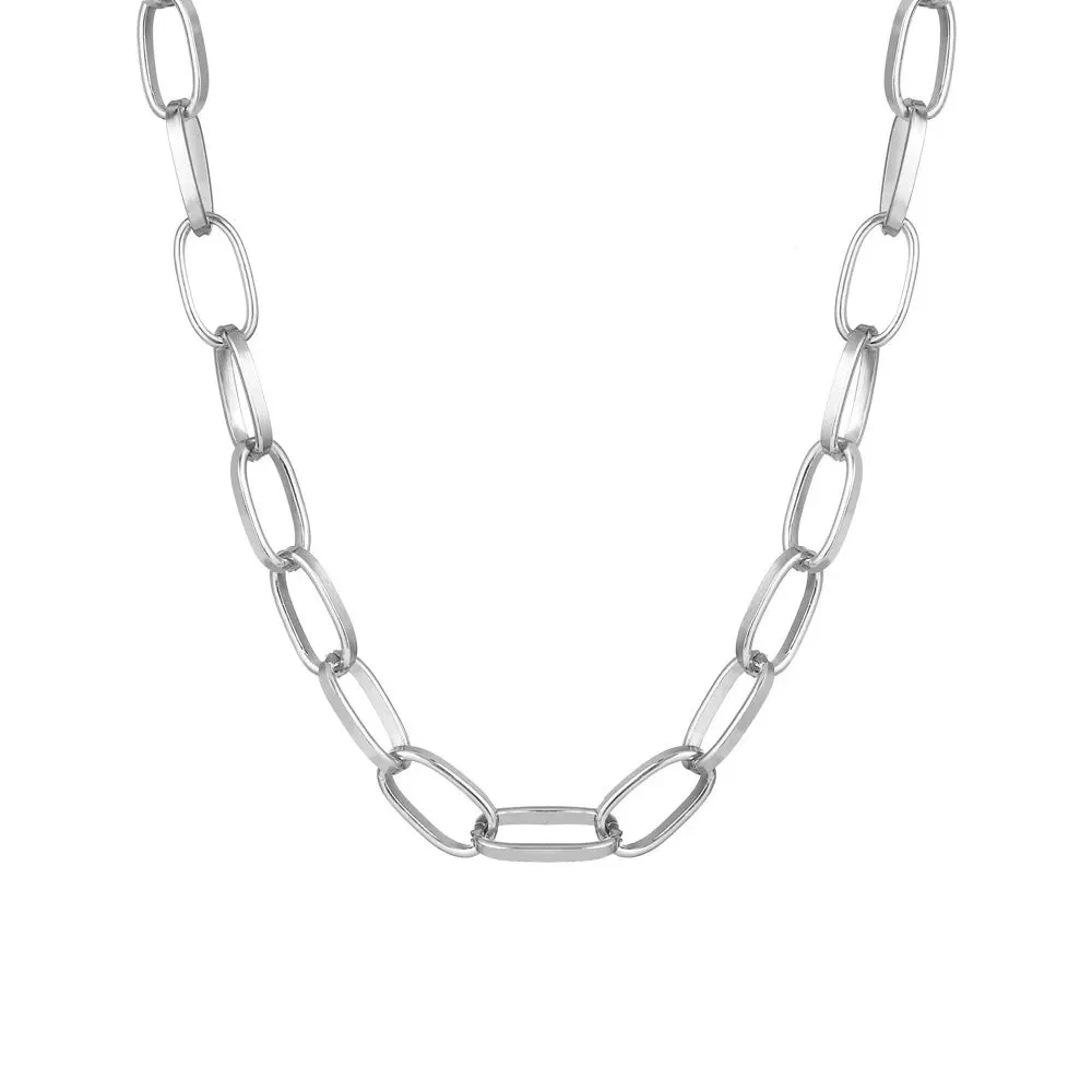 Silver Plated Chainlink Chunky Necklace
