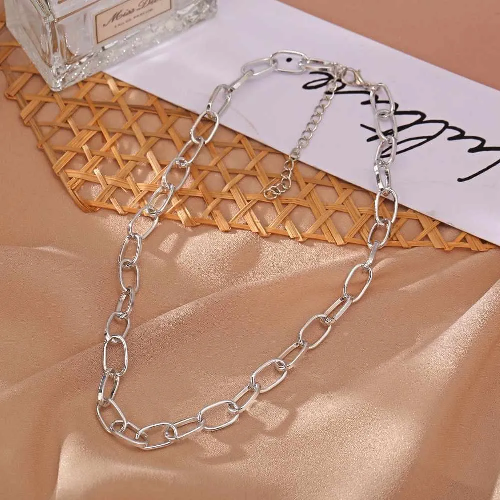 Silver Plated Chainlink Chunky Necklace