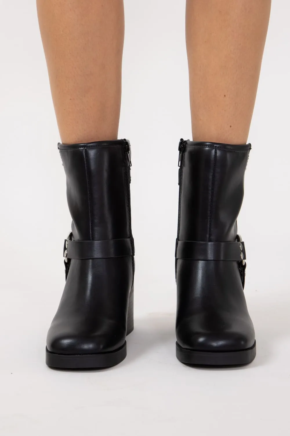 Soda Addax Moto Booties for Women in Black | ADDAX-S BLACK