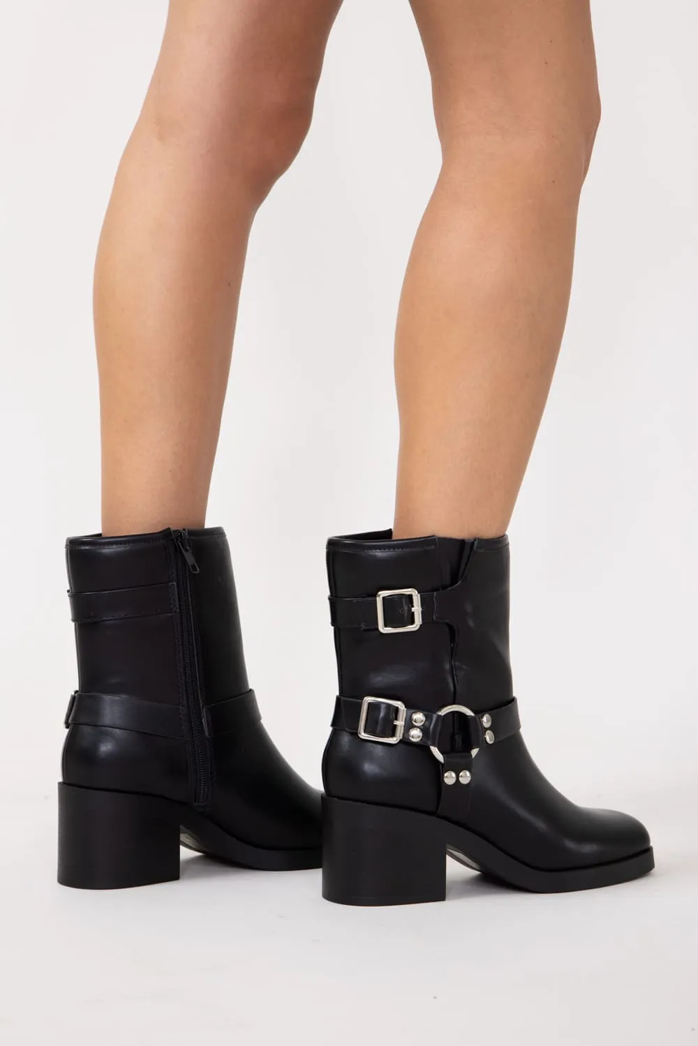 Soda Addax Moto Booties for Women in Black | ADDAX-S BLACK