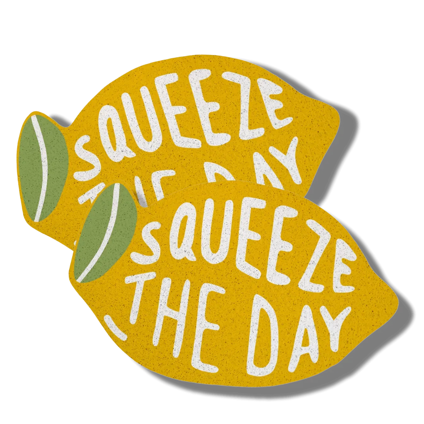 Squeeze the Day Yellow Lemon Shaped Entrance Door Mat