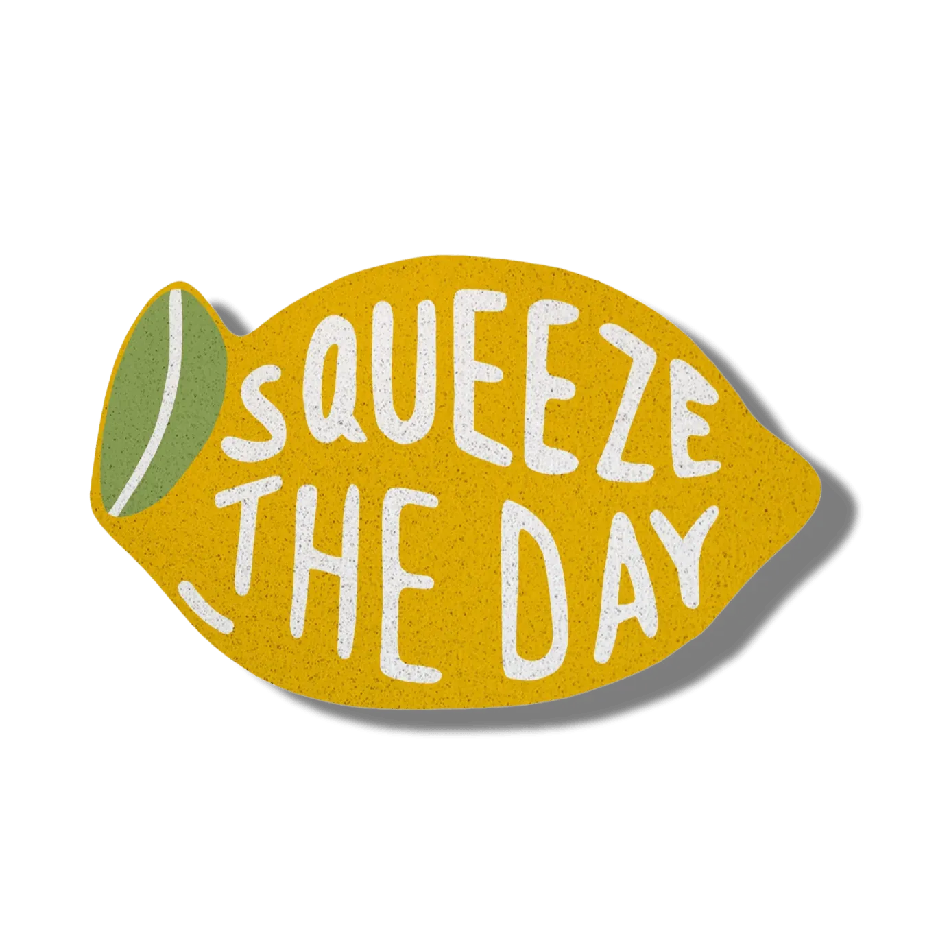 Squeeze the Day Yellow Lemon Shaped Entrance Door Mat