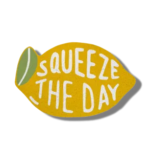 Squeeze the Day Yellow Lemon Shaped Entrance Door Mat