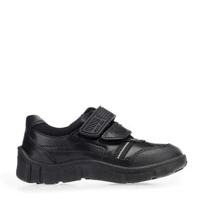 Start Rite  Luke Black Leather Riptape Casual School Shoes