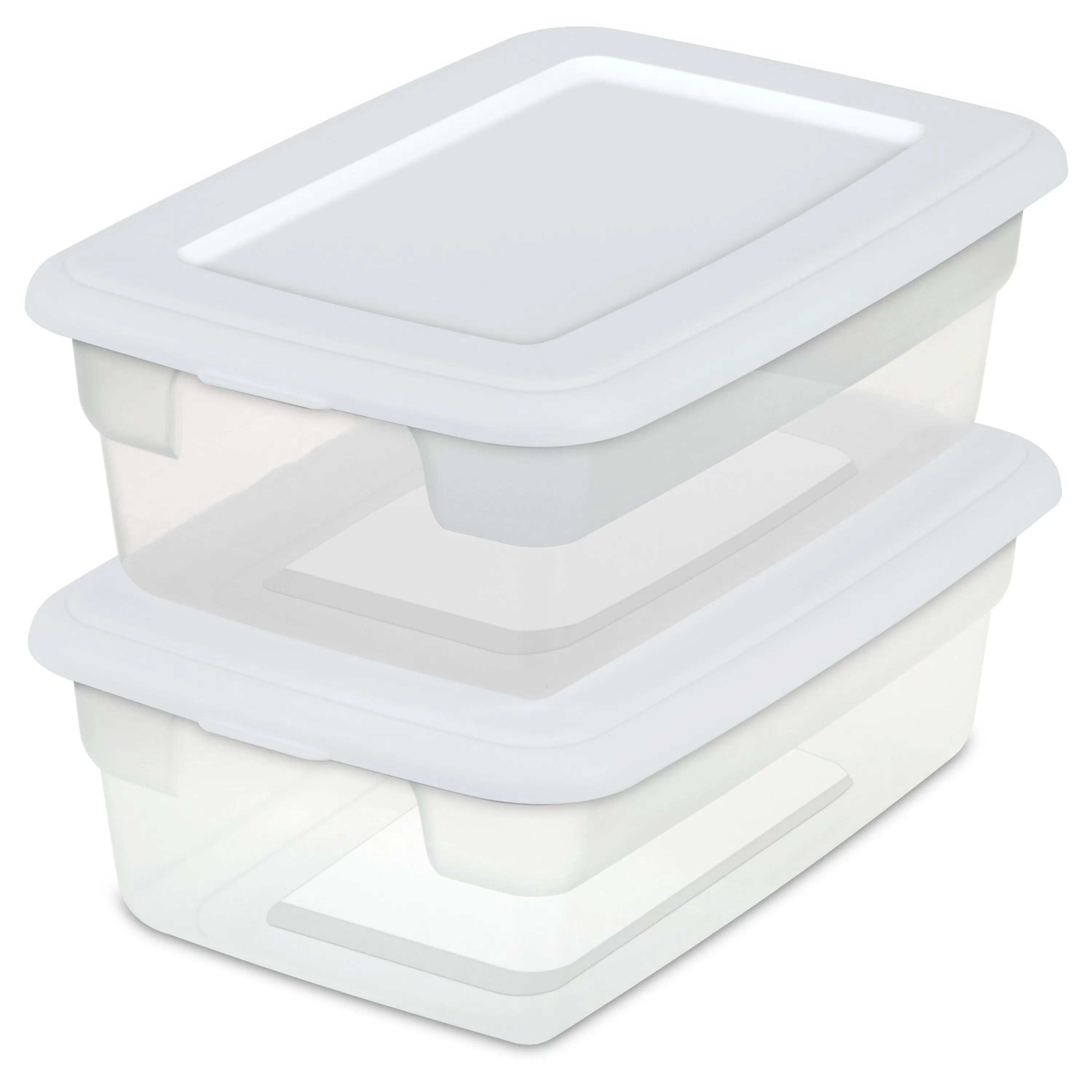Sterilite Set of (2) 12 Qt. Storage Boxes Plastic, White, Free Delivery