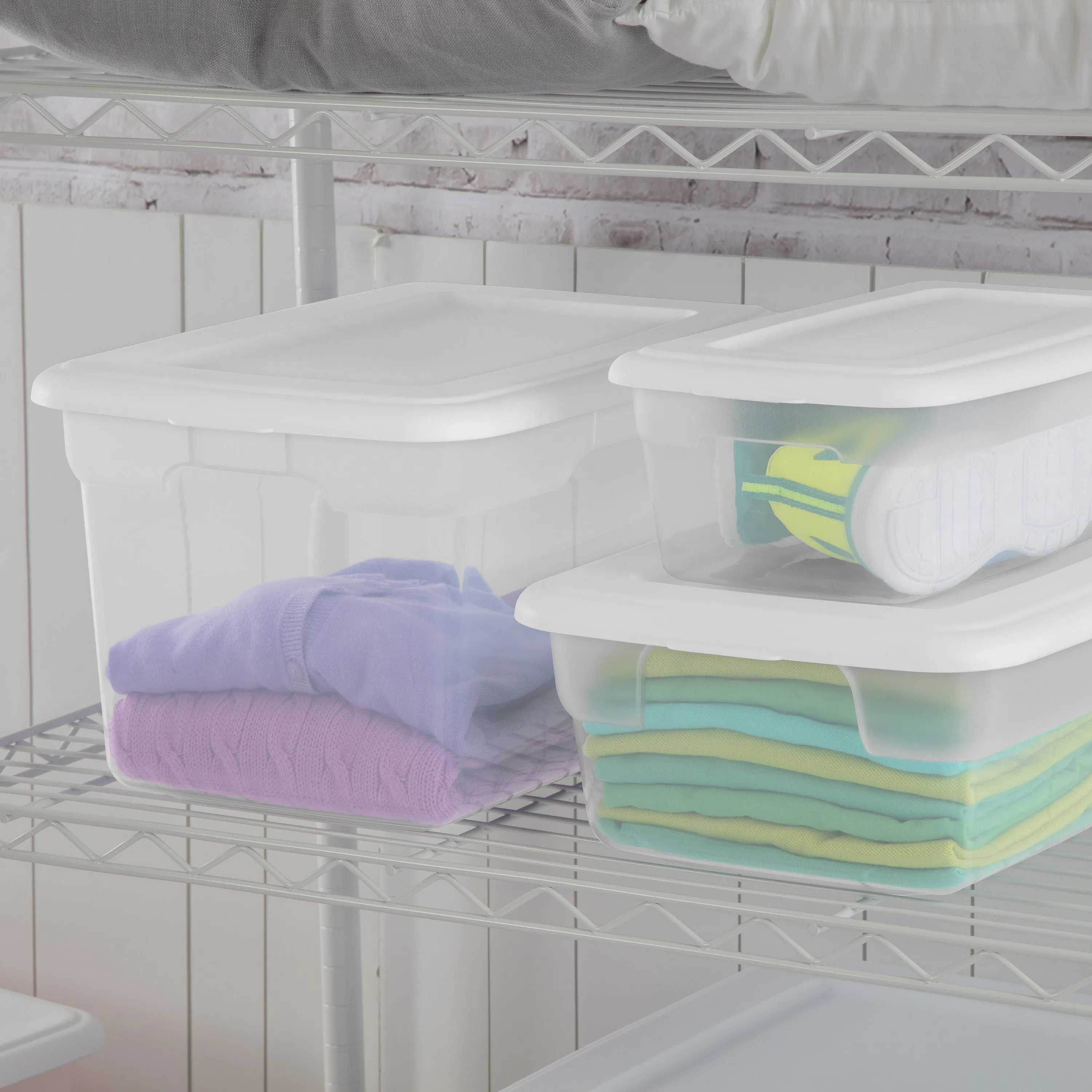 Sterilite Set of (2) 12 Qt. Storage Boxes Plastic, White, Free Delivery