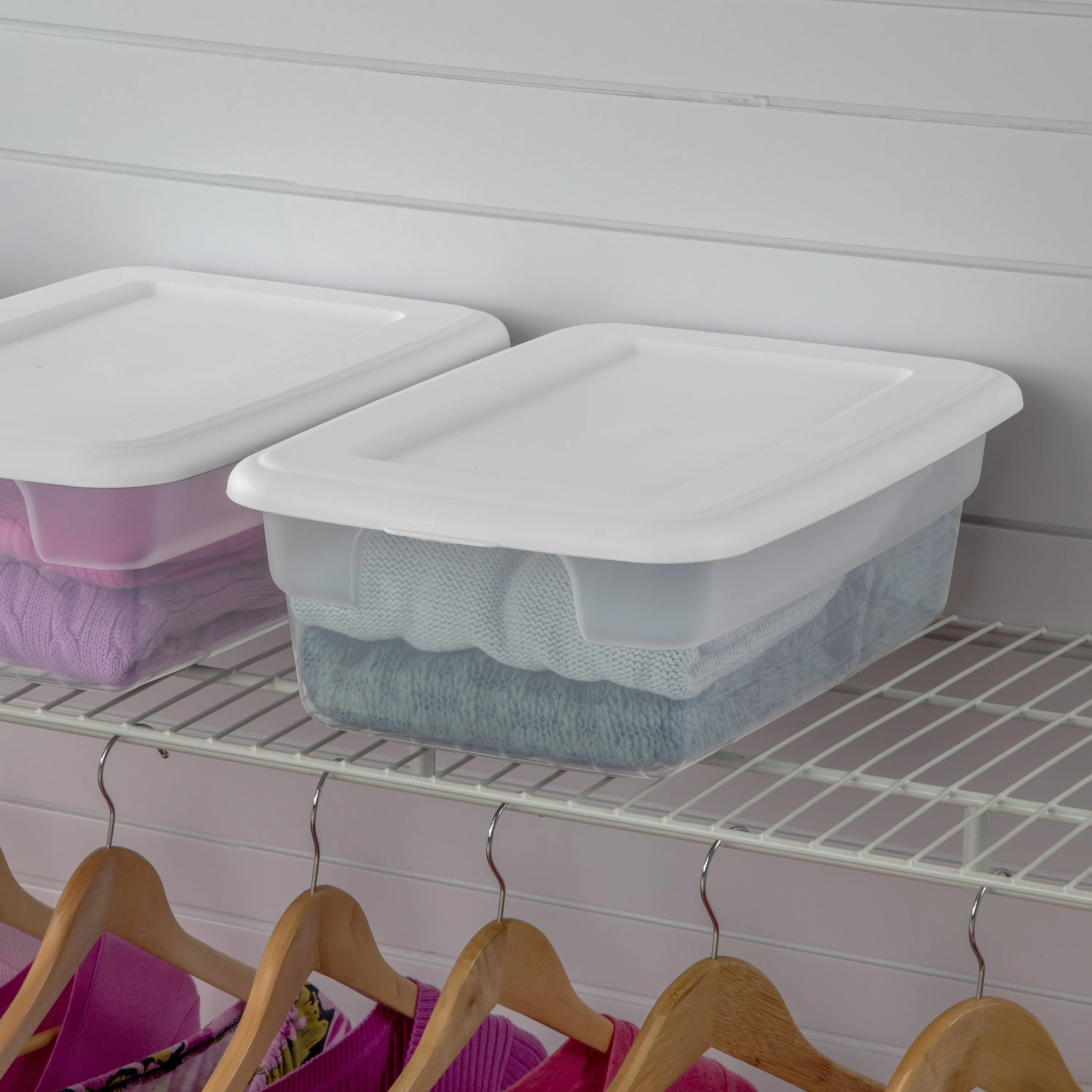 Sterilite Set of (2) 12 Qt. Storage Boxes Plastic, White, Free Delivery