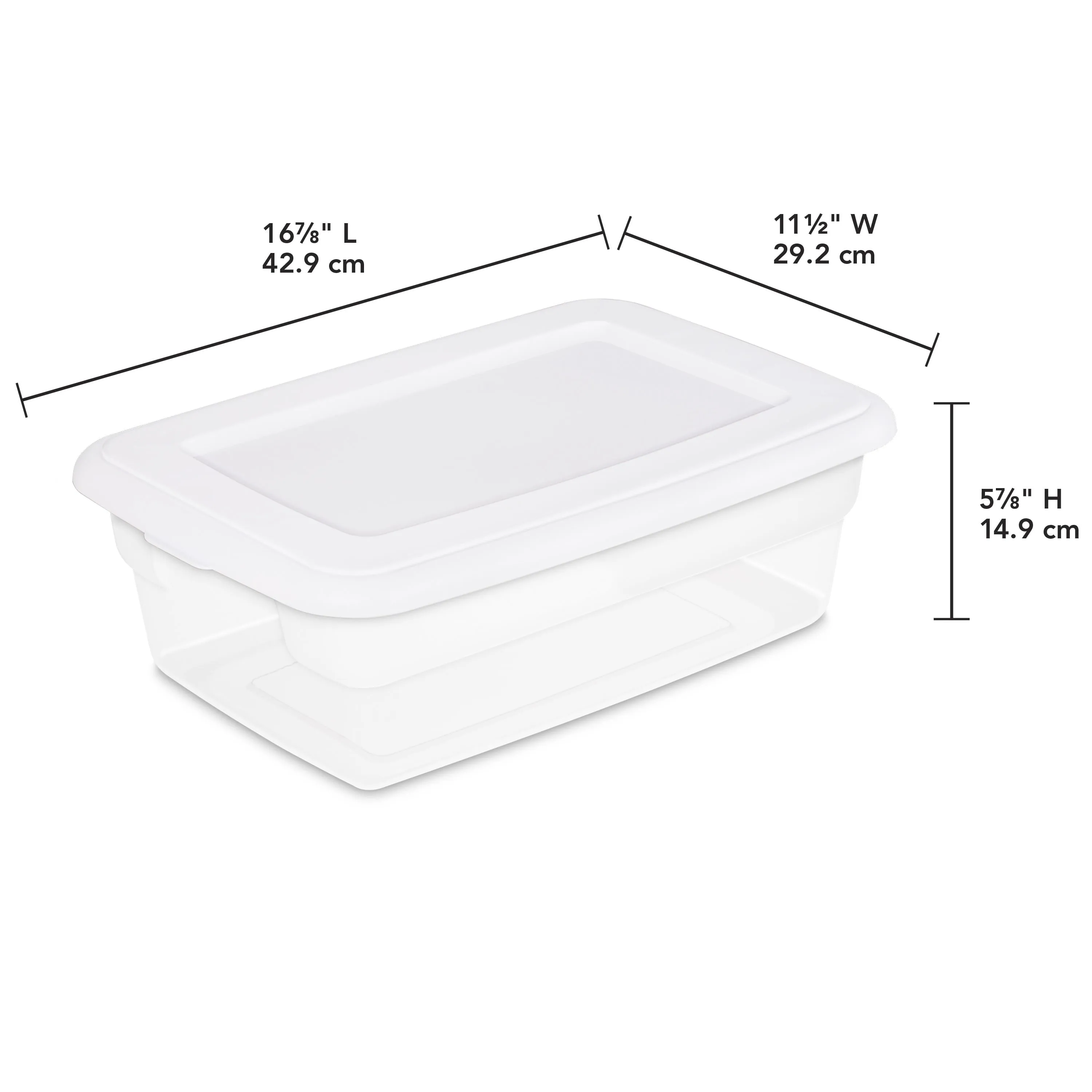 Sterilite Set of (2) 12 Qt. Storage Boxes Plastic, White, Free Delivery