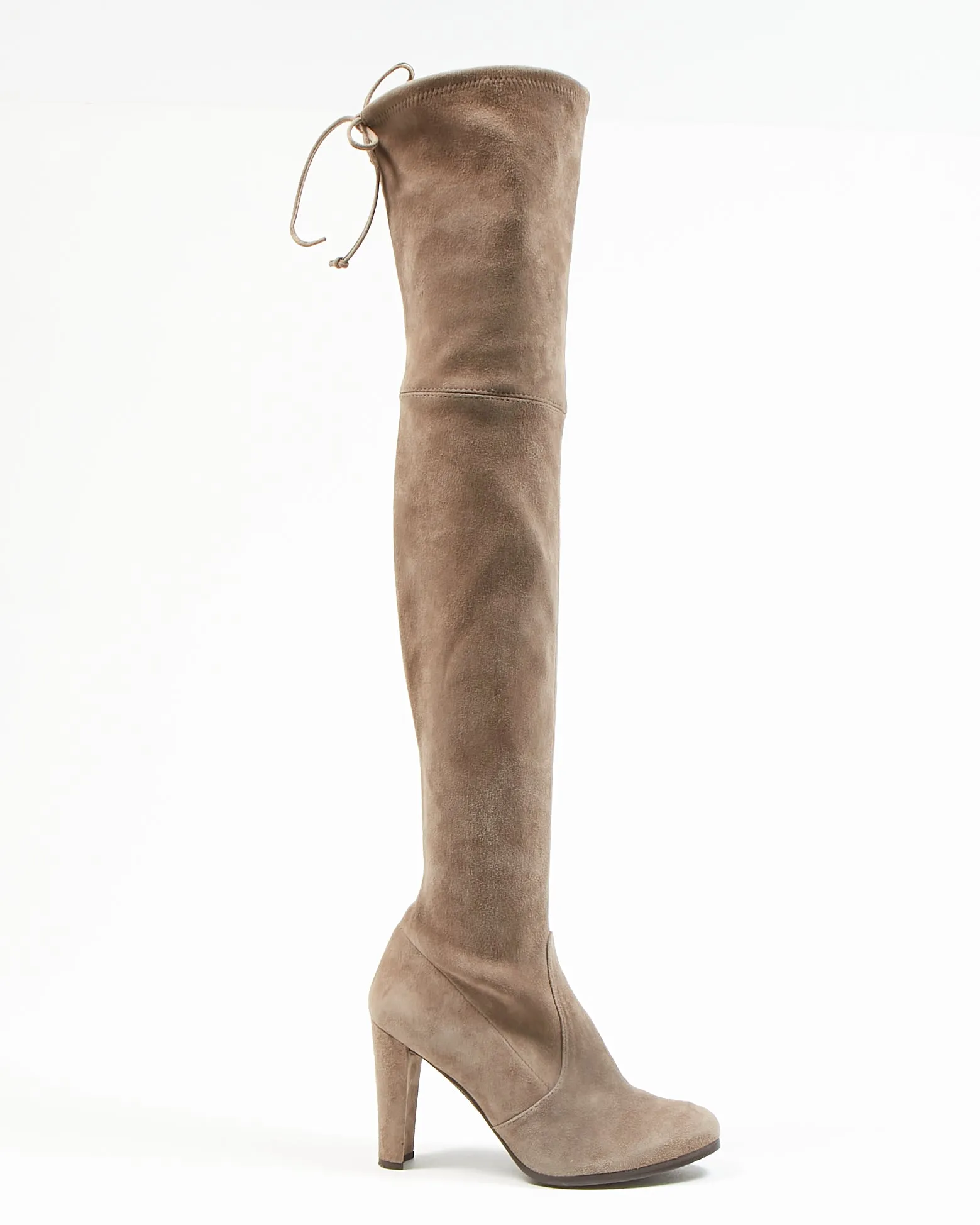Stuart Weitzman Taupe Suede Thigh High Boots - 38