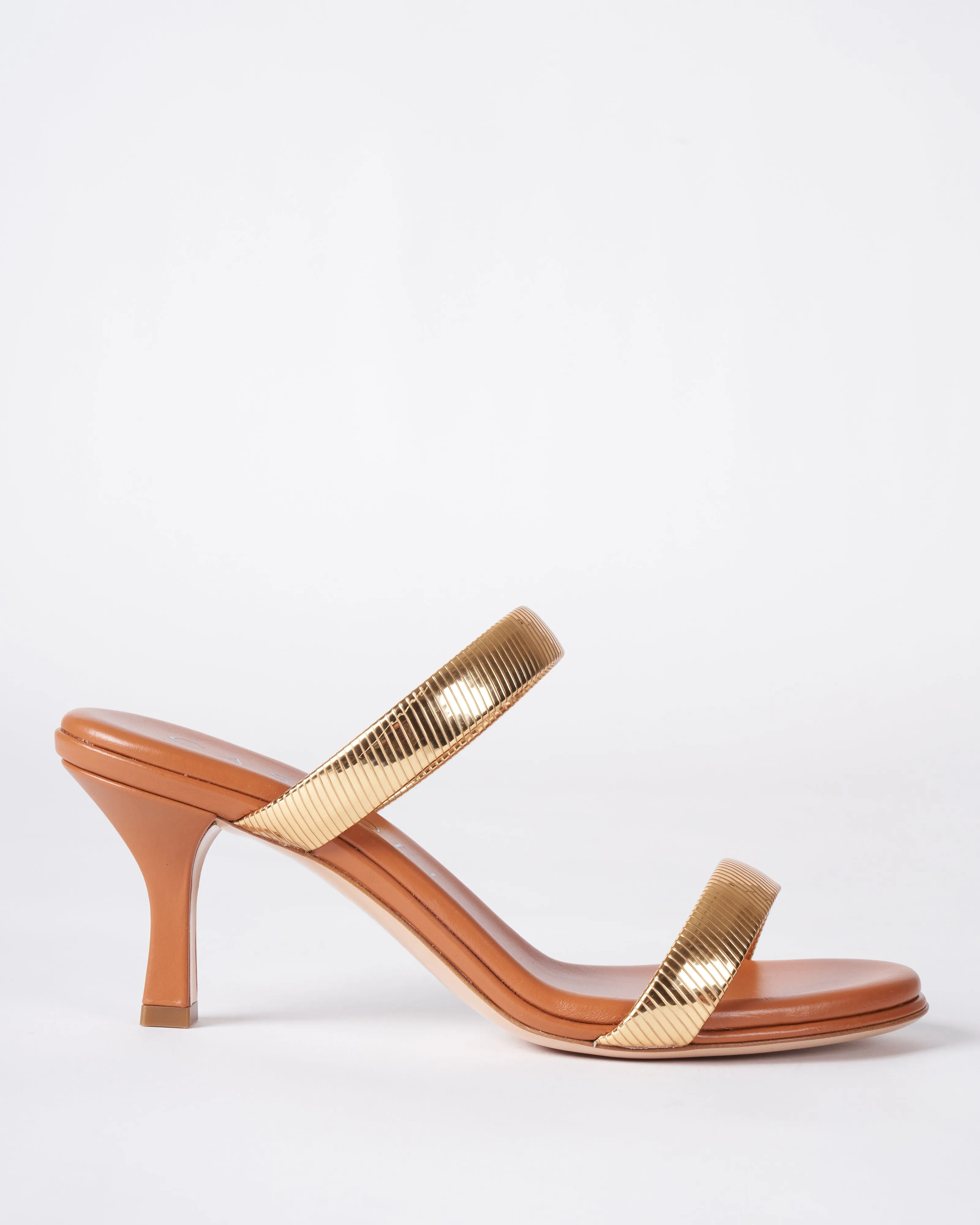 sveva two strap heeled sandal - florence roma - etruria oro