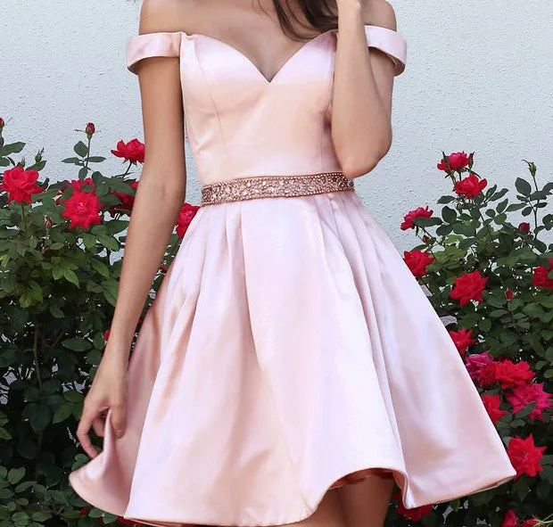 Sweetheart Two Pieces A Line Baby Pink Homecoming Dress