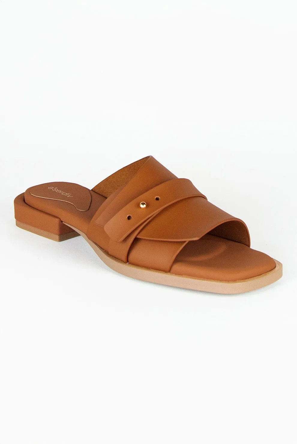 The Asymmetric Vegan Apple Leather Slide | Multiple Colours