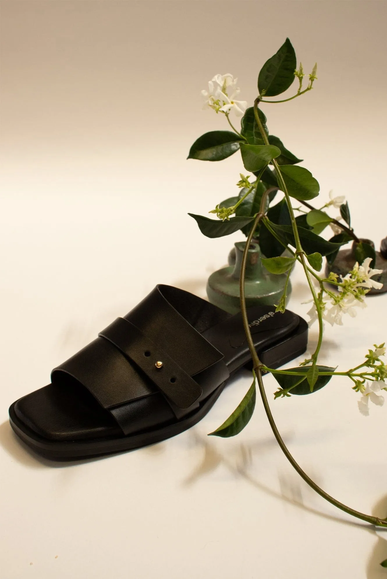 The Asymmetric Vegan Apple Leather Slide | Multiple Colours
